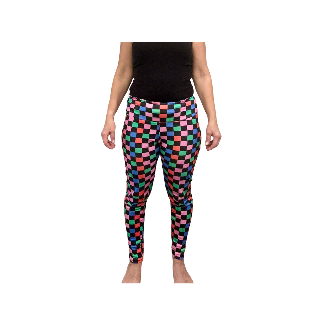 Multi Color Checkerboard Pants