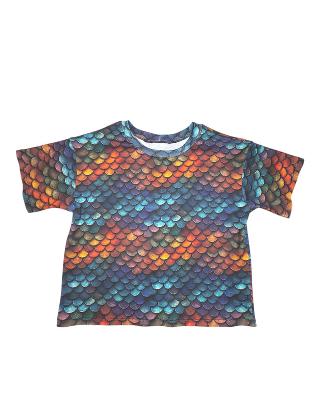 Rainbow Dragon Scales Over Sized T Shirt