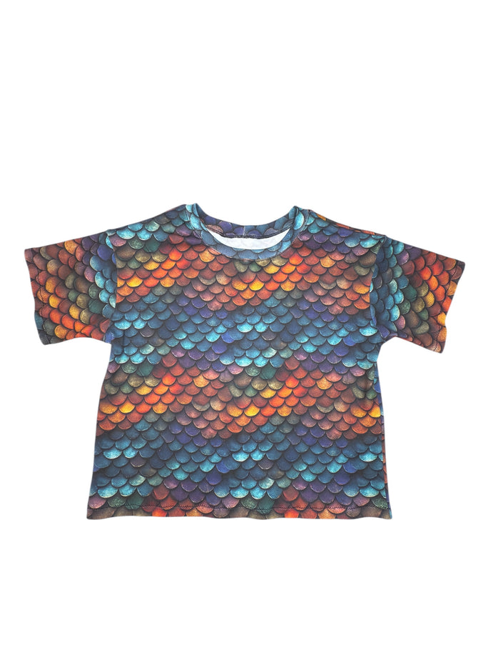 Rainbow Dragon Scales Over Sized T Shirt