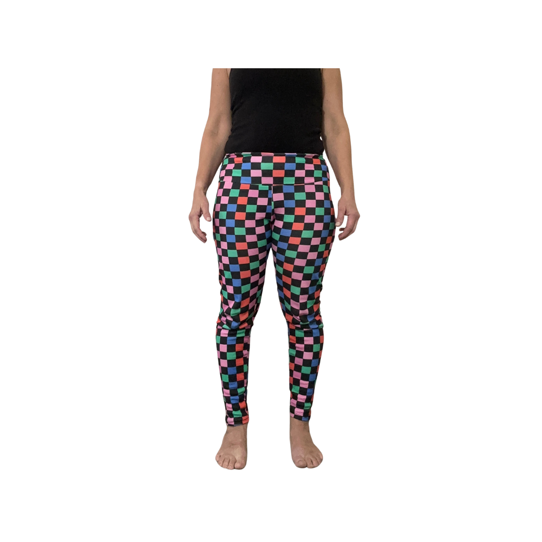 Multi Color Checkerboard Pants