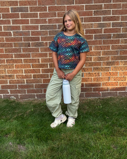 Rainbow Dragon Scales Over Sized T Shirt