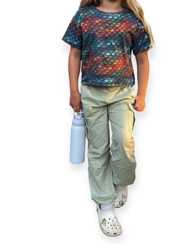 Rainbow Dragon Scales Over Sized T Shirt