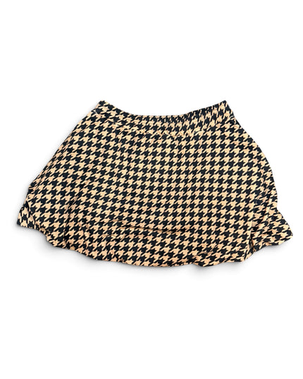 Bubble Hem Mini Skirt Houndstooth