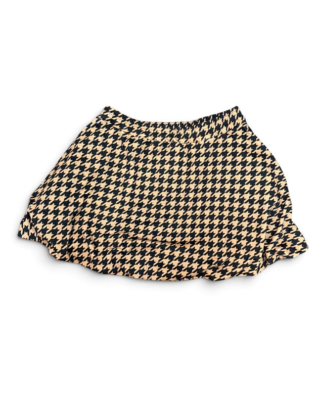 Bubble Hem Mini Skirt Houndstooth