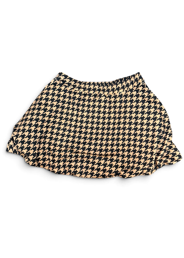 Bubble Hem Mini Skirt Houndstooth