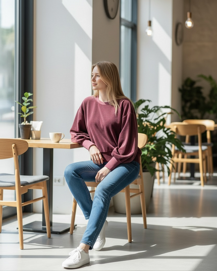 Zinfadel Bamboo Velour Cropped Sweatshirt